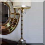D15. Pair of bamboo style metal lamps. 33” 
